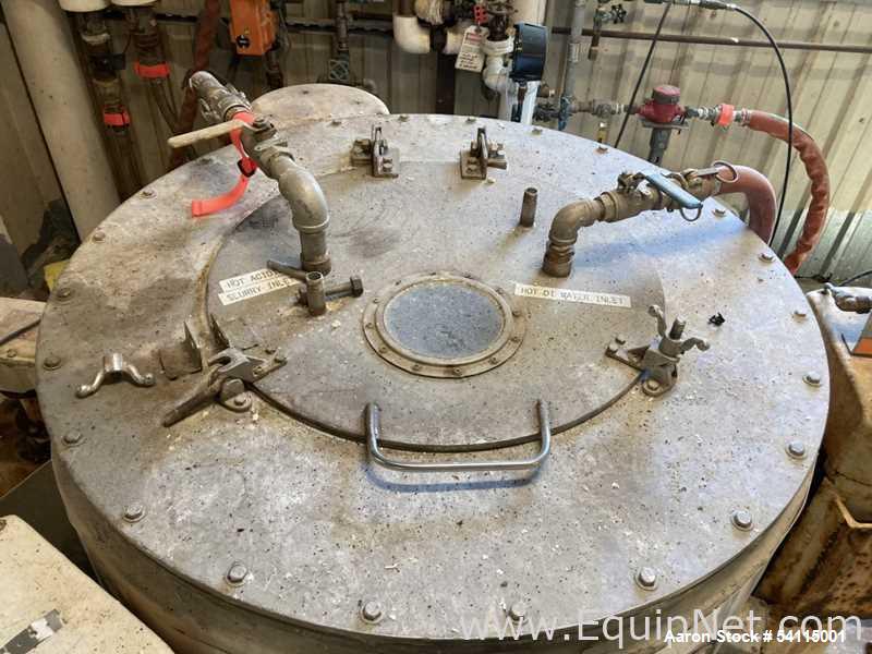 Used Tolhurst Basket Centrifuge, 30" diameter, Stainles steel. Top Unload.  Pilot Plant Centrifuge With Hydraulic Drive