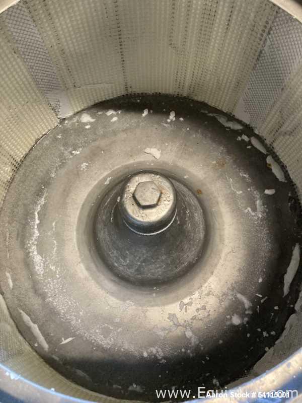 Used Tolhurst Basket Centrifuge, 30" diameter, Stainles steel. Top Unload.  Pilot Plant Centrifuge With Hydraulic Drive