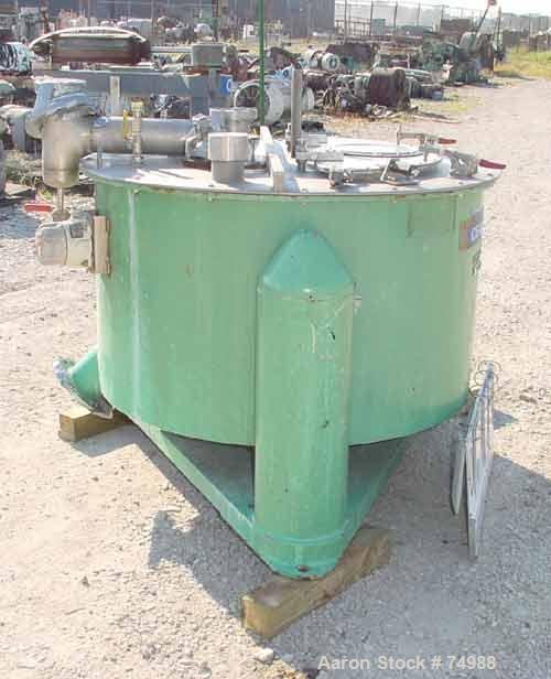 USED:Tolhurst 40" x 20" perforated basket centrifuge, 316 stainless steel construction on product contact areas. 850 max rpm, top load, top unload, stainless steel clad curb housing, stainless steel ...