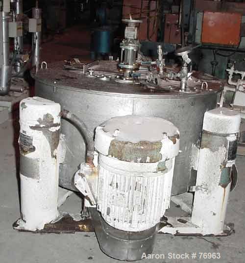 Used Tolhurst 48" x 20" Centerslung Perforated Basket Centrifuge. 316 Stainless steel construction on product contact areas. Top load, top unload, tripod suspension system, basket rated at 82 lbs per...