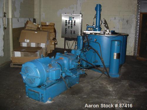USED: Tolhurst 40" x 24" perforate basket centrifuge, 316 stainless steel product contact areas. Top unload, stainless steel top cover with inspection door. Tripod mounted, bottom driven by a 40 hp o...