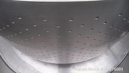 Used Western States 26" x 12" Perforated Basket Centrifuge. 316 stainless steel construction (product contact areas), top load, top unload. Maximum bowl speed 1900 rpm, basket solids capacity 94 poun...