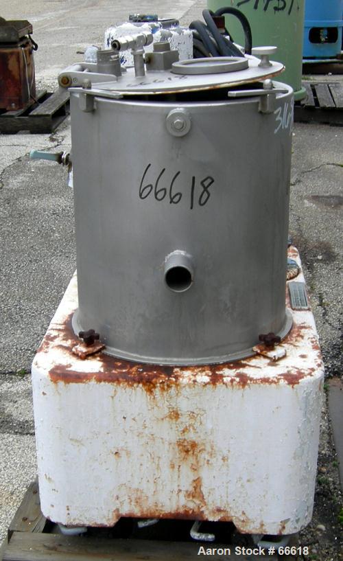 Used- Western States 12" x 5" Perforated Basket Centrifuge, 316 Stainless Steel (product contact areas). Top load, top unloa...