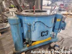 Used Tolhurst 40" x 20" Stainless Steel Perforated Basket Centrifuge – Top Unload, 15 HP Drive