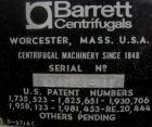 USED: Barrett washer dryer centrifuge, model WDS. Stainless steel. Approximately 36