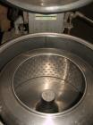 USED: Bock 655 perforated basket centrifuge, stainless steelconstruction on product contact areas. Top load, top unload, maxbasket speed 1725 rpm, hinged full access top cover, belt driveconfiguratio...