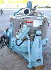 Used Rousselet SC85-3KSAR Perforated Basket Centrifuge. 316 Stainless steel construction on product contact areas, top load, top unload, maximum bowl speed 1300 rpm (800 x G force), tripod suspension...