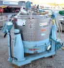 Used Rousselet SC85-3KSAR Perforated Basket Centrifuge. 316 Stainless steel construction on product contact areas, top load, top unload, maximum bowl speed 1300 rpm (800 x G force), tripod suspension...