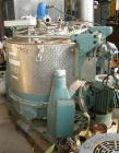 Used Stainless Steel Rousselet Perforated Basket Centrifuge, Model SC85-3KSAR