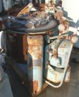 USED: Tolhurst 26 x 12 top unload perforated basket centrifuge, rubber lined, 1200 max bowl speed, rinse pipe with 3 nozzles, hand brake 2/1 hp, 480 volt, 1740 rpm.