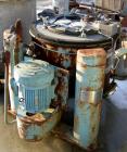 USED: Tolhurst 26 x 12 top unload perforated basket centrifuge, rubber lined, 1200 max bowl speed, rinse pipe with 3 nozzles, hand brake 2/1 hp, 480 volt, 1740 rpm.