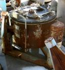 USED: Tolhurst 26 x 12 top unload perforated basket centrifuge, rubber lined, 1200 max bowl speed, rinse pipe with 3 nozzles, hand brake 2/1 hp, 480 volt, 1740 rpm.