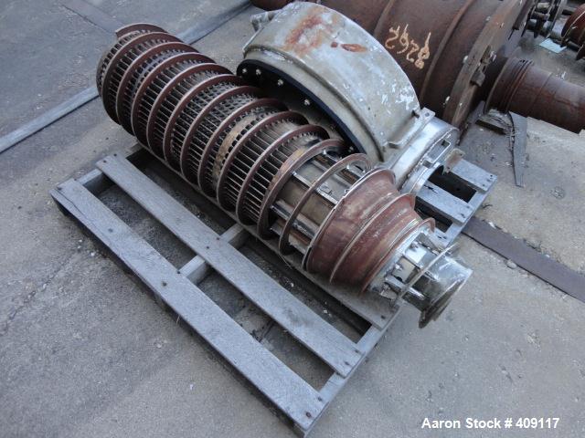 Used Sharples  P-3400 Super-d-Canter Centrifuge Conveyor. Stainless Steel Vane Design