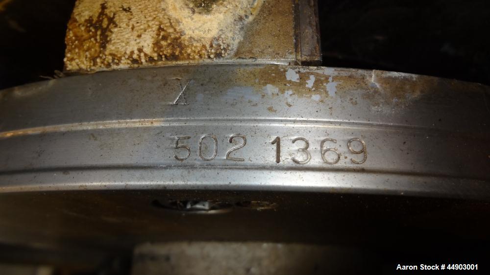 Used Alfa Laval Aldec 556 Solid Bowl Decanter Centrifuge.(PARTS MACHINE) 2205 Stainless steel (product contact areas). Maximum bowl speed 3650 rpm, 152mm single lead conveyor with hardfacing, diamete...