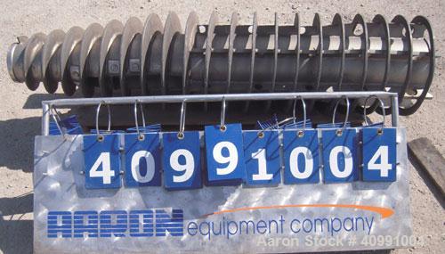Used Alfa Laval Conveyor, Type NX 418B-31G. 316 stainless steel construction on product contact areas. 70 mm single lead Esjberg with welded hard facing and ribbon flights. 


