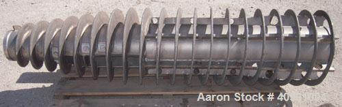 Used Alfa Laval Conveyor, Type NX 418B-31G. 316 stainless steel construction on product contact areas. 70 mm single lead Esjberg with welded hard facing and ribbon flights. 


