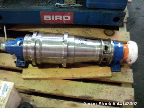 Used Stainless Steel Bird/Flottweg 0250 Solid Bowl Decanter Centrifuge Rotating Assembly