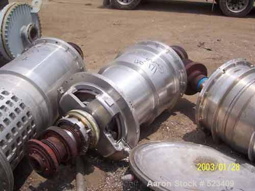 USED: Bird decanter centrifuge rotating assembly, 24 x 38 solidbowl, 316 stainless steel, LB161196, SA44-1159, P1533A1.