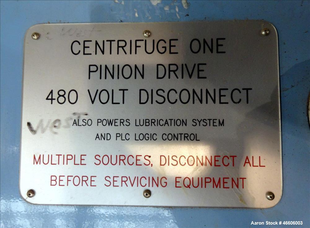 Used-Sharples P-5400 Super-D-Canter Centrifuge controls