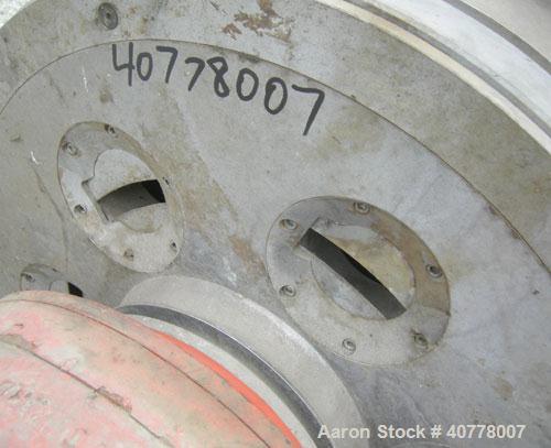 Used Sharples PM-75000 Super-D-Canter Centrifuge Rotating Assembly, 316/317 stainless steel construction on product contact areas. Max bowl speed 2600 rpm, 360 degree solid discharge ports with STC l...