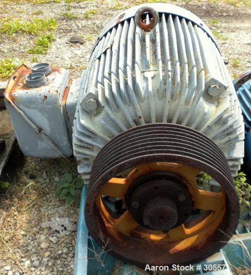 Used Pacemaker Centrifuge Motor, Model 5111079002, Type CJ4B. 125 hp, 3/60/460 volt, 1785 rpm, frame 445T. 16" diameter x 8 groove drive pulley.