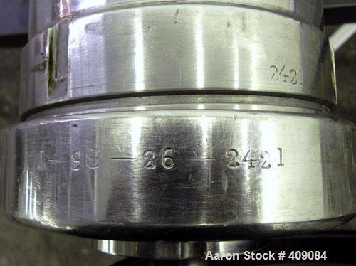 Used Sharples AS 26 Centrifuge Parts. Consisting of: (1) AS 26 bowl assembly, custom 450 stainless steel. Clarifier design. (1) Barrel housing (1) lower drag, and (1) 316 stainless steel cover.