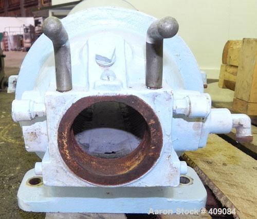 Used Sharples AS 26 Centrifuge Parts. Consisting of: (1) AS 26 bowl assembly, custom 450 stainless steel. Clarifier design. (1) Barrel housing (1) lower drag, and (1) 316 stainless steel cover.