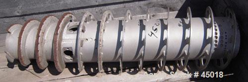 Used Sharples P-3400 Super-D-Canter Centrifuge Conveyor, quasi-axial design, 316 stainless steel construction, 4.25" single lead with sintered tungsten carbide wear protection tiles and welded hardfa...