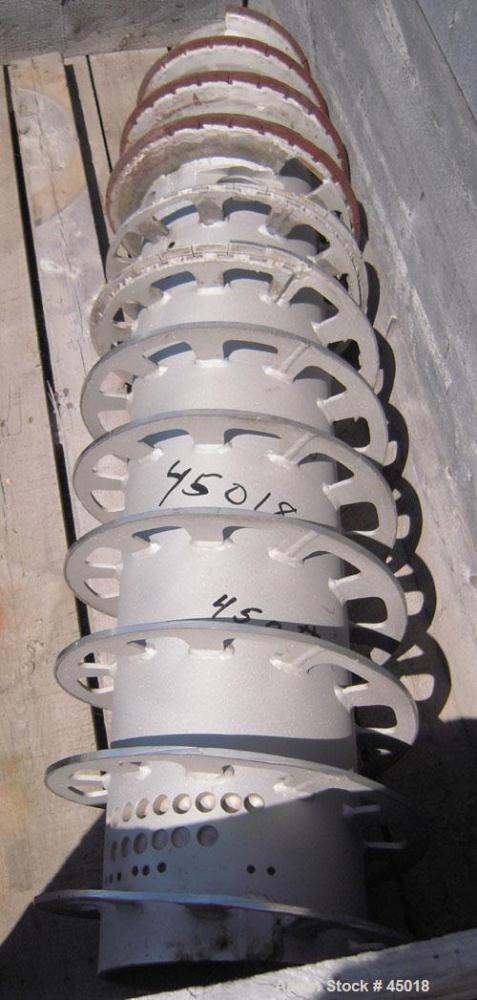 Used Sharples P-3400 Super-D-Canter Centrifuge Conveyor, quasi-axial design, 316 stainless steel construction, 4.25" single lead with sintered tungsten carbide wear protection tiles and welded hardfa...