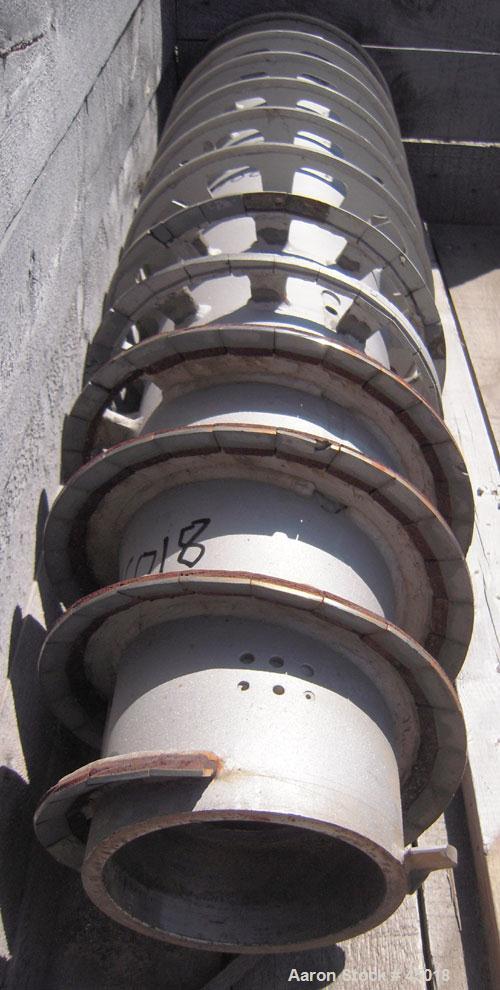 Used Sharples P-3400 Super-D-Canter Centrifuge Conveyor, quasi-axial design, 316 stainless steel construction, 4.25" single lead with sintered tungsten carbide wear protection tiles and welded hardfa...