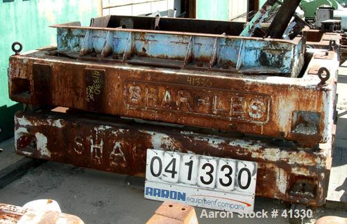 USED: Sharples P-5000 decanter centrifuge base, carbon steel base construction.
