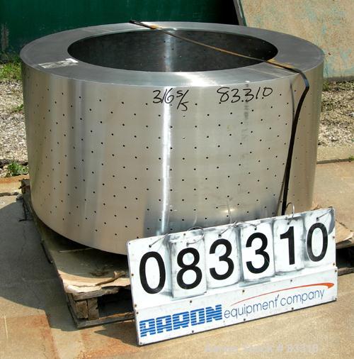 Used Tolhurst Perforated Basket Centrifuge Bowl