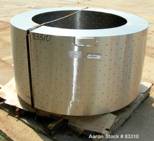 Used Tolhurst Perforated Basket Centrifuge Bowl
