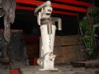USED: Parts for a Sharples AS-14 vertical tubular bowl centrifuge consisting of a 304 stainless steel clarifier bowl, cover (has 2 discharge spouts) and 1.5 hp (xp) 230/460 volt drive motor. Approxim...
