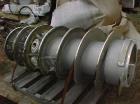 Used Sharples P-5000 stainless steel conveyor. 8'' pitch hard surfaced. Straight through feed nozzles with Carbide inserts. Accelerator included.