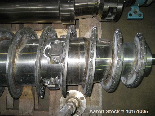 Used Alfa Laval P-3400U Super-D-Canter centrifuge. Stainless steel construction on product contact areas, max bowl speed 4000 rpm, 4.25" single lead conveyor with STC wear protection tiles, base casi...