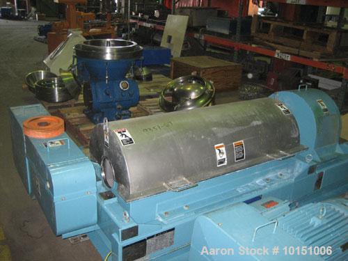 Used-Alfa Laval P-3400U Super-D-Canter centrifuge. Stainless steel construction on product contact areas, max bowl speed 400...