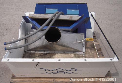 Used Alfa Laval Solid Bowl Decanter Centrifuge, Model ALDEC 606. 2205 stainless steel (product contact areas), maximum bowl speed 2900 rpm. 8" single lead with sintered tungsten caribide wear protect...
