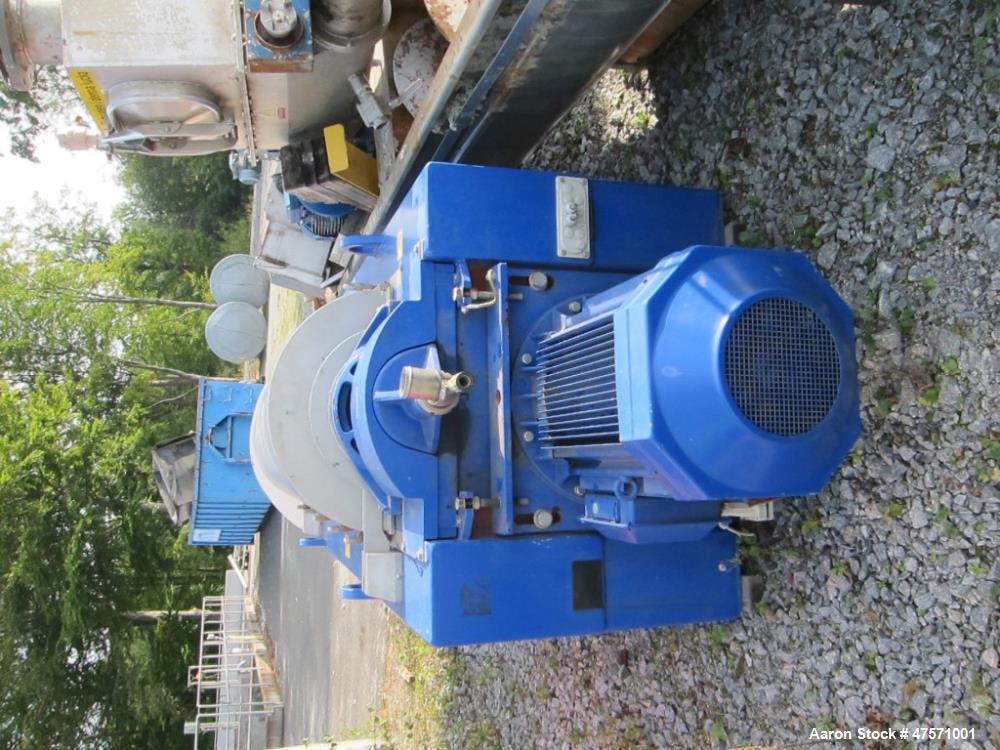 Used Alfa Laval Aldec 556 Solid Bowl Decanter Centrifuge.(PARTS MACHINE) 2205 Stainless steel (product contact areas). Maximum bowl speed 3650 rpm, 152mm single lead conveyor with hardfacing, diamete...
