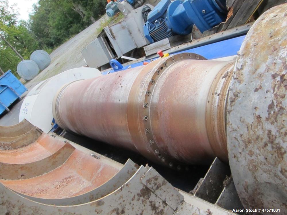 Used Alfa Laval Aldec 556 Solid Bowl Decanter Centrifuge.(PARTS MACHINE) 2205 Stainless steel (product contact areas). Maximum bowl speed 3650 rpm, 152mm single lead conveyor with hardfacing, diamete...