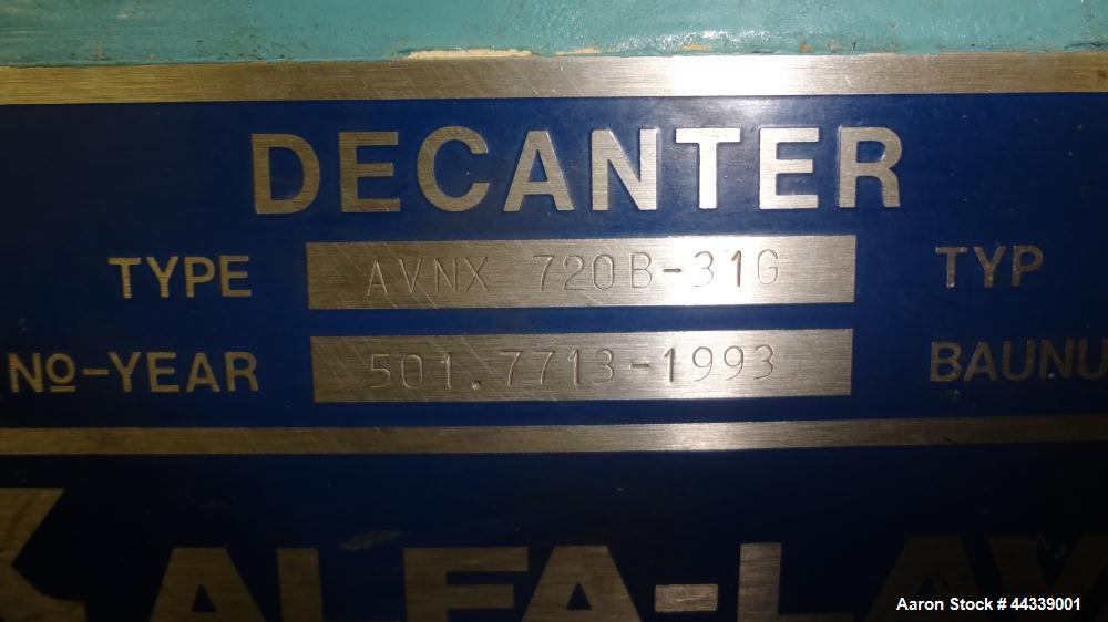Used Stainless Steel Alfa Laval Solid Bowl Decanter Centrifuge