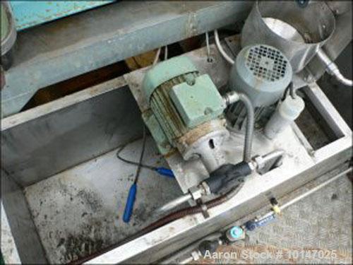 Used Alfa Laval AVNX-309B-31 solid bowl decanter centrifuge, stainless steel drum diameter 9" (230 mm), screw length 29.5" (750 mm), Netzsch pump NE-50 inlet, 15 hp/11 kW 380/50 motor, 4200 rpm, over...