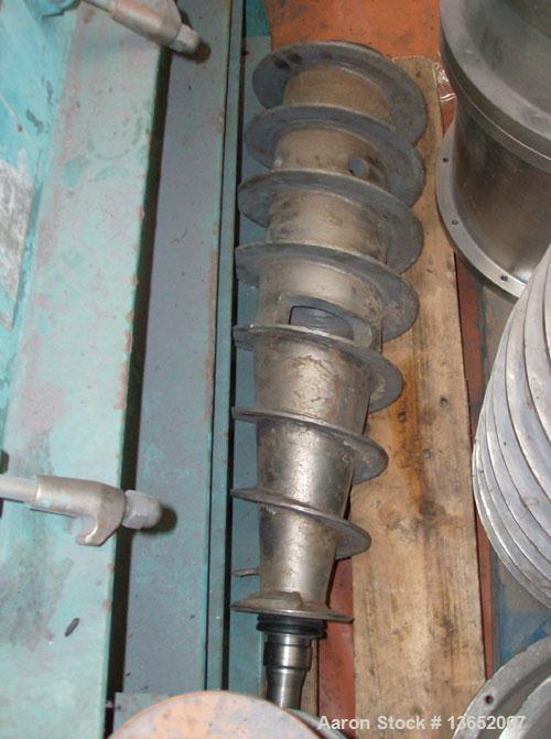 Used Alfa Laval AVNX-309B-31 Solid Bowl Decanter Centrifuge. 316 Stainless steel construction on product contact parts. Max bowl speed 5000 rpm, 2 phase, 3 1/3" (85 mm) single lead conveyor, single r...