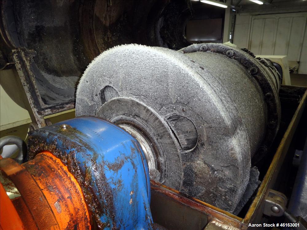 Used Alfa Laval AVNX-4030 Decanter Centrifuge. 316 Stainless steel construction (product contact areas), maximum bowl speed 4,000 rpm, single lead conveyor with welded hardfacing, single row of cake ...