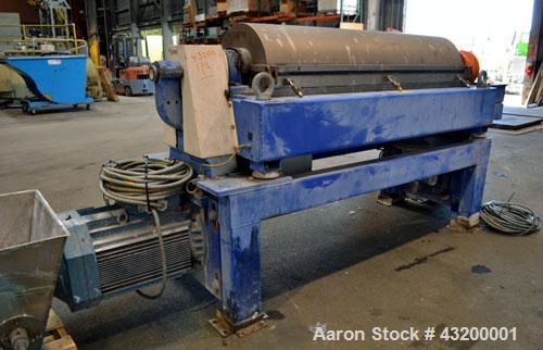 Alfa Laval Decanter AVNX- 4050 Solid Bowl Decanter Centrifuge. 316 Stainless steel construction (product contact areas), maximum bowl speed 4000 rpm, 110 mm single lead conveyor, single row of lined ...