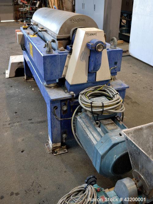 Alfa Laval Decanter AVNX- 4050 Solid Bowl Decanter Centrifuge. 316 Stainless steel construction (product contact areas), maximum bowl speed 4000 rpm, 110 mm single lead conveyor, single row of lined ...