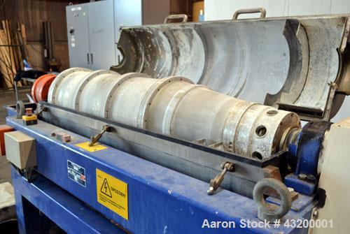 Alfa Laval Decanter AVNX- 4050 Solid Bowl Decanter Centrifuge. 316 Stainless steel construction (product contact areas), maximum bowl speed 4000 rpm, 110 mm single lead conveyor, single row of lined ...