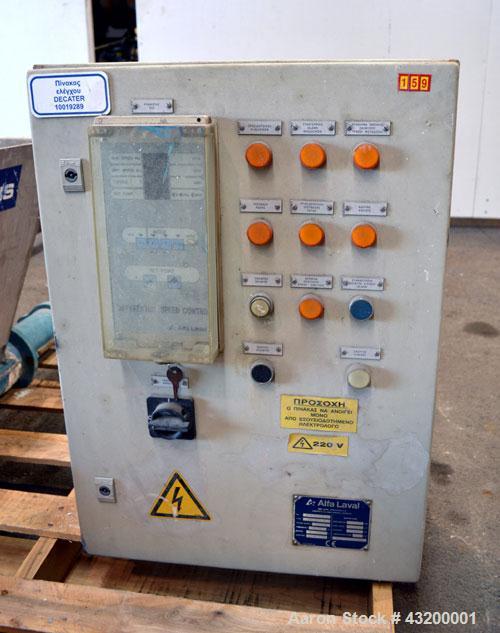 Alfa Laval Decanter AVNX- 4050 Solid Bowl Decanter Centrifuge. 316 Stainless steel construction (product contact areas), maximum bowl speed 4000 rpm, 110 mm single lead conveyor, single row of lined ...