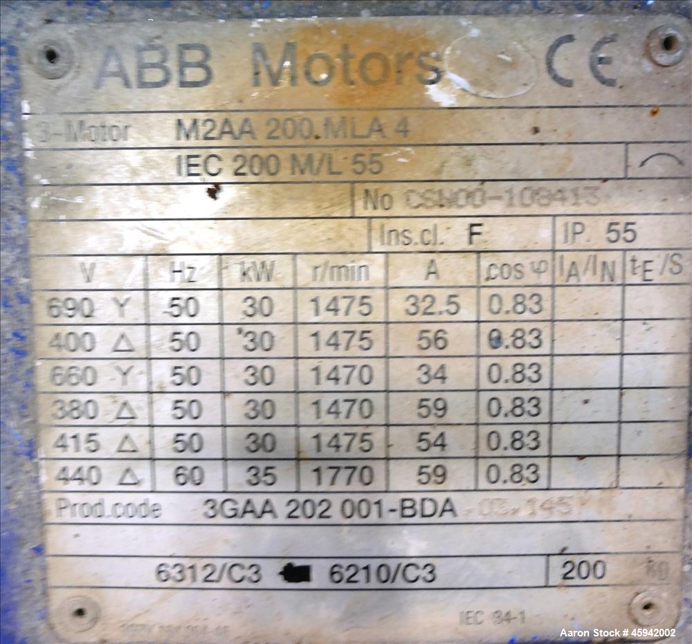 Used Alfa Laval NX-4055 Solid Bowl Decanter Centrifuge, 316 Stainless Steel Construction (product contact areas). Maximum bowl speed 4,000 rpm, 110 mm single lead conveyor with welded hard facing, si...