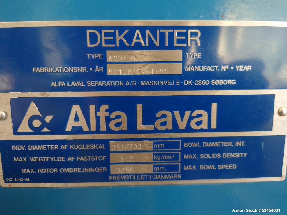 Used-Alfa Laval AVNX-4055 Solid Bowl Decanter Centrifuge